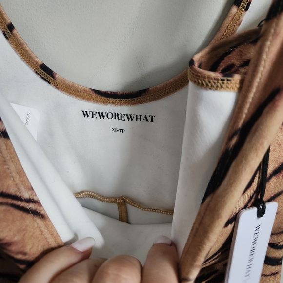 WEWOREWHAT | TIGER scoop bodysuit animal print tan black sz XS - Picture 7 of 9